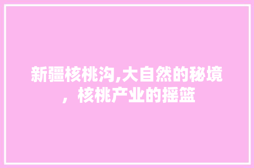 新疆核桃沟,大自然的秘境，核桃产业的摇篮