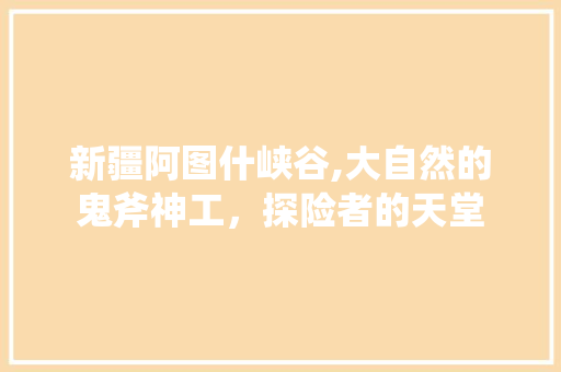 新疆阿图什峡谷,大自然的鬼斧神工，探险者的天堂