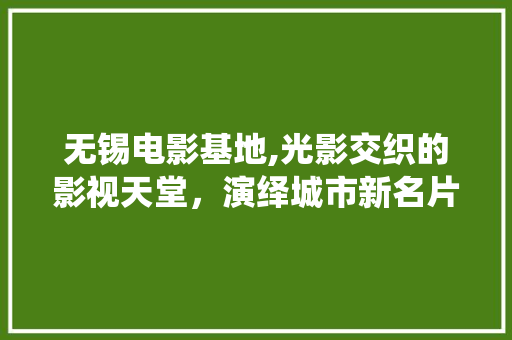 无锡电影基地,光影交织的影视天堂，演绎城市新名片