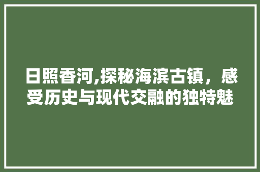 日照香河,探秘海滨古镇，感受历史与现代交融的独特魅力