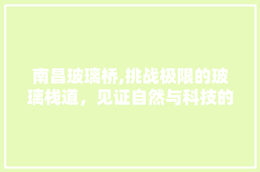 南昌玻璃桥,挑战极限的玻璃栈道，见证自然与科技的完美融合  第1张