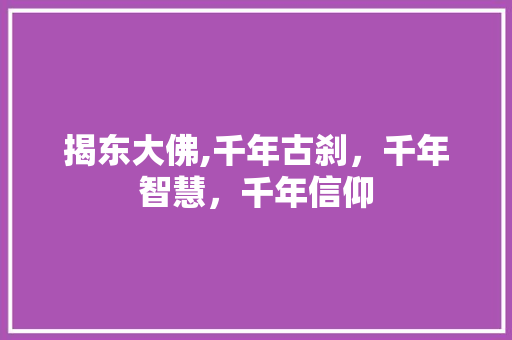 揭东大佛,千年古刹，千年智慧，千年信仰