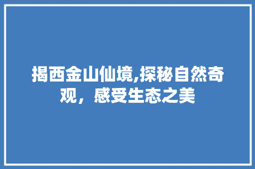 揭西金山仙境,探秘自然奇观，感受生态之美  第1张