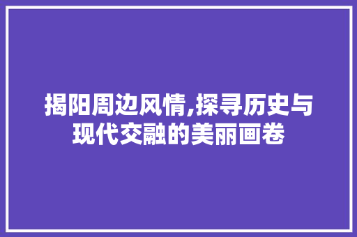 揭阳周边风情,探寻历史与现代交融的美丽画卷  第1张