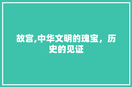 故宫,中华文明的瑰宝，历史的见证  第1张