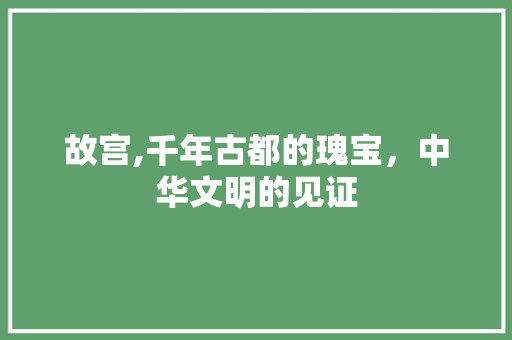 故宫,千年古都的瑰宝，中华文明的见证  第1张