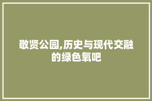 敬贤公园,历史与现代交融的绿色氧吧  第1张