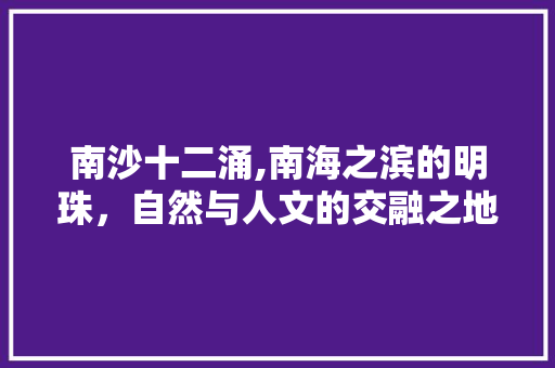 南沙十二涌,南海之滨的明珠，自然与人文的交融之地  第1张