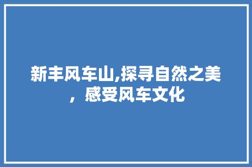 新丰风车山,探寻自然之美，感受风车文化  第1张