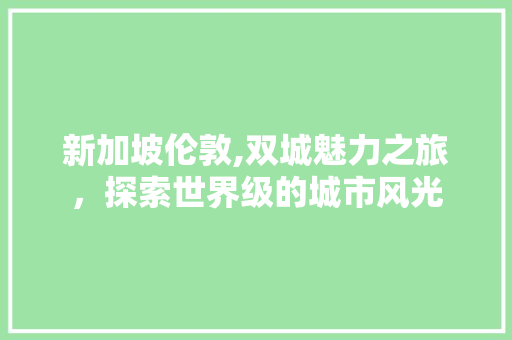 新加坡伦敦,双城魅力之旅，探索世界级的城市风光  第1张