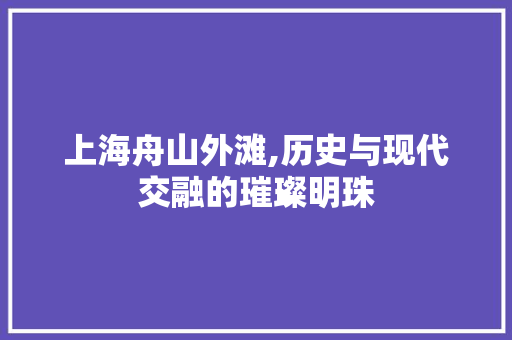 上海舟山外滩,历史与现代交融的璀璨明珠  第1张