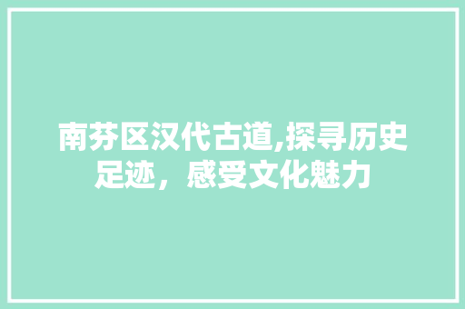 南芬区汉代古道,探寻历史足迹，感受文化魅力