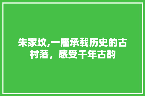 朱家坟,一座承载历史的古村落，感受千年古韵  第1张