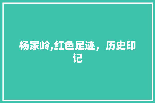 杨家岭,红色足迹，历史印记  第1张