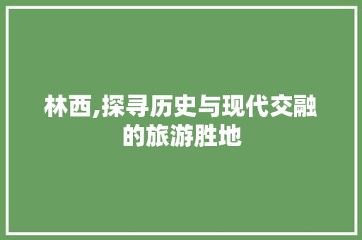 林西,探寻历史与现代交融的旅游胜地  第1张