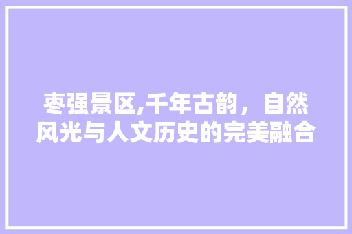 枣强景区,千年古韵，自然风光与人文历史的完美融合