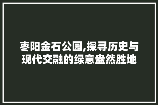 枣阳金石公园,探寻历史与现代交融的绿意盎然胜地  第1张