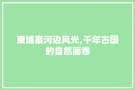 柬埔寨河边风光,千年古国的自然画卷  第1张