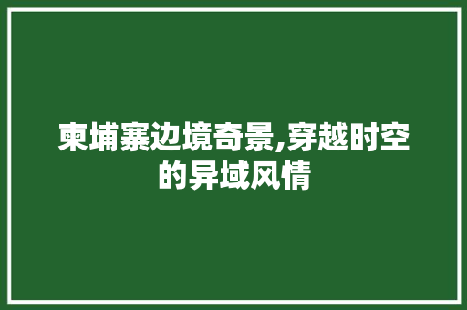 柬埔寨边境奇景,穿越时空的异域风情  第1张