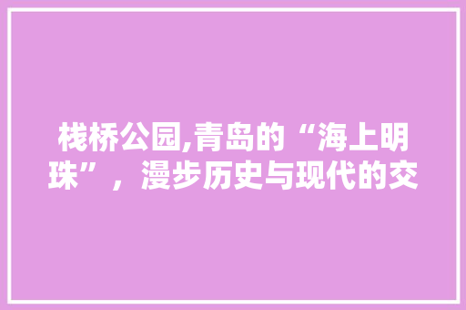 栈桥公园,青岛的“海上明珠”，漫步历史与现代的交融之地