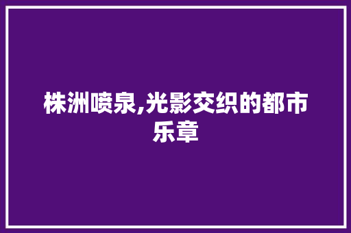 株洲喷泉,光影交织的都市乐章