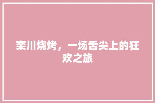 栾川烧烤，一场舌尖上的狂欢之旅  第1张