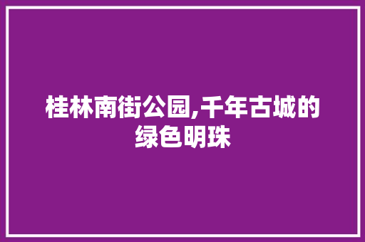 桂林南街公园,千年古城的绿色明珠  第1张