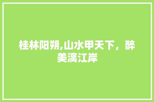 桂林阳朔,山水甲天下，醉美漓江岸  第1张