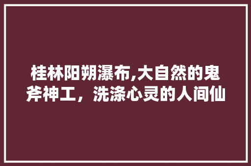 桂林阳朔瀑布,大自然的鬼斧神工，洗涤心灵的人间仙境  第1张