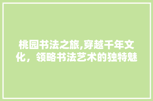 桃园书法之旅,穿越千年文化，领略书法艺术的独特魅力