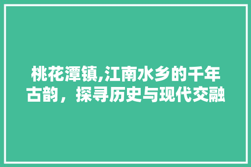 桃花潭镇,江南水乡的千年古韵，探寻历史与现代交融的画卷  第1张