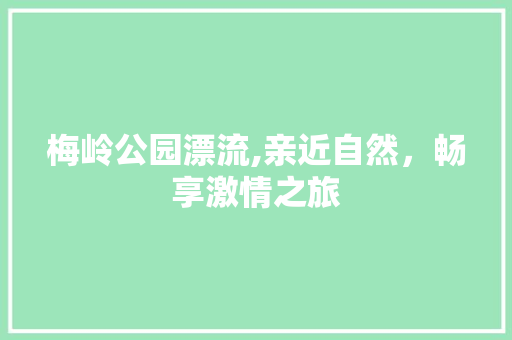 梅岭公园漂流,亲近自然，畅享激情之旅