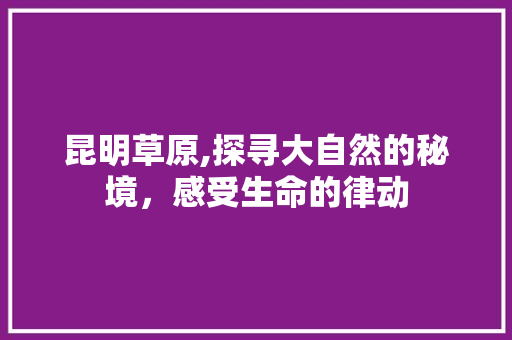 昆明草原,探寻大自然的秘境，感受生命的律动