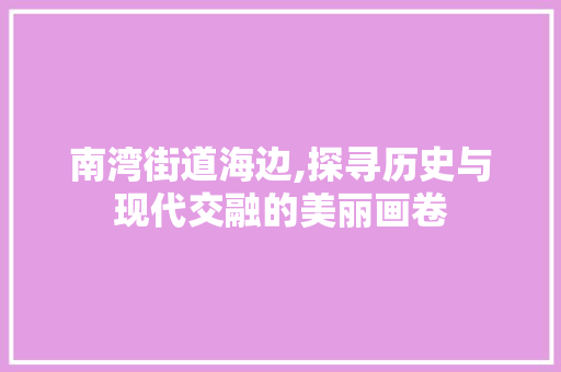 南湾街道海边,探寻历史与现代交融的美丽画卷