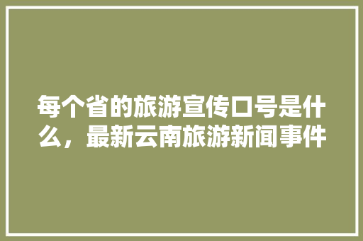 每个省的旅游宣传口号是什么，最新云南旅游新闻事件。  第1张