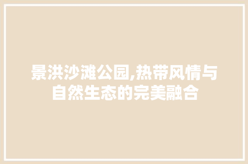 景洪沙滩公园,热带风情与自然生态的完美融合