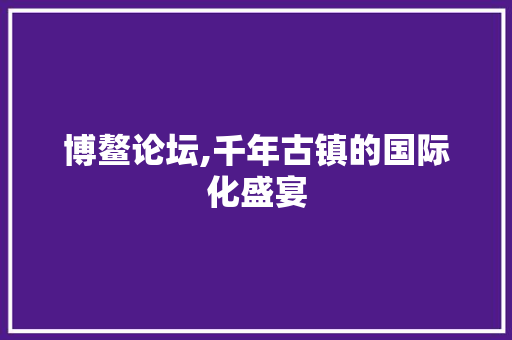 博鳌论坛,千年古镇的国际化盛宴  第1张