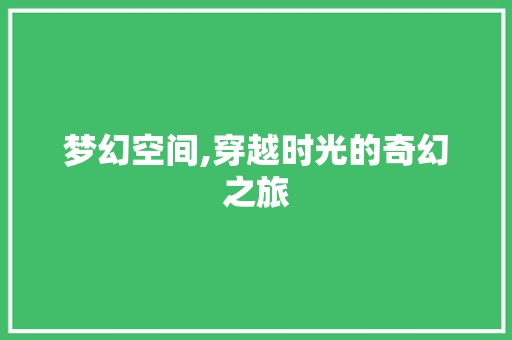 梦幻空间,穿越时光的奇幻之旅  第1张