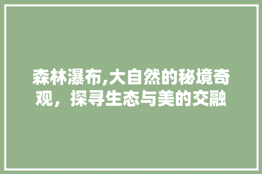 森林瀑布,大自然的秘境奇观，探寻生态与美的交融  第1张