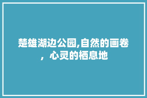 楚雄湖边公园,自然的画卷，心灵的栖息地