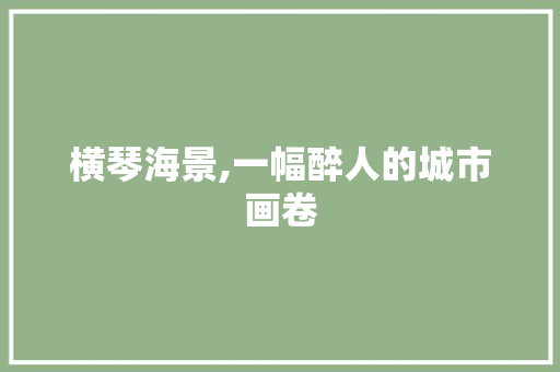 横琴海景,一幅醉人的城市画卷