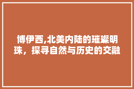 博伊西,北美内陆的璀璨明珠，探寻自然与历史的交融之旅