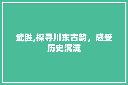 武胜,探寻川东古韵，感受历史沉淀