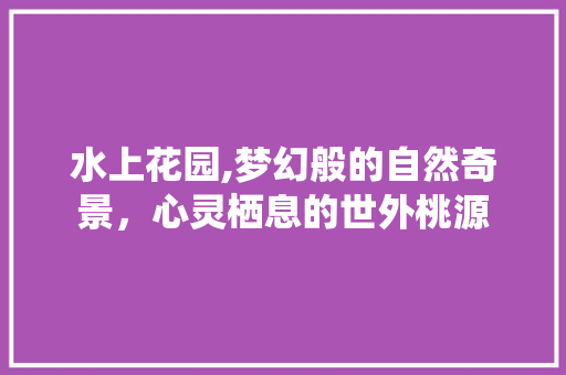 水上花园,梦幻般的自然奇景，心灵栖息的世外桃源  第1张