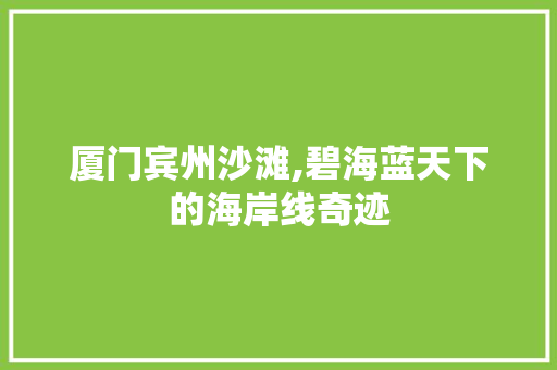 厦门宾州沙滩,碧海蓝天下的海岸线奇迹  第1张