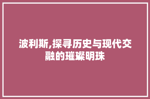 波利斯,探寻历史与现代交融的璀璨明珠