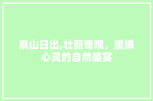 泰山日出,壮丽奇观，震撼心灵的自然盛宴  第1张