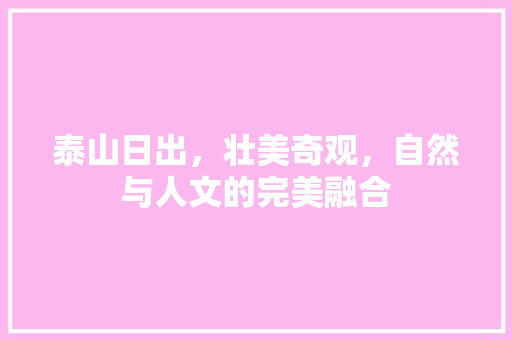 泰山日出，壮美奇观，自然与人文的完美融合  第1张