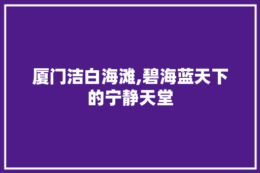 厦门洁白海滩,碧海蓝天下的宁静天堂