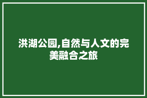 洪湖公园,自然与人文的完美融合之旅